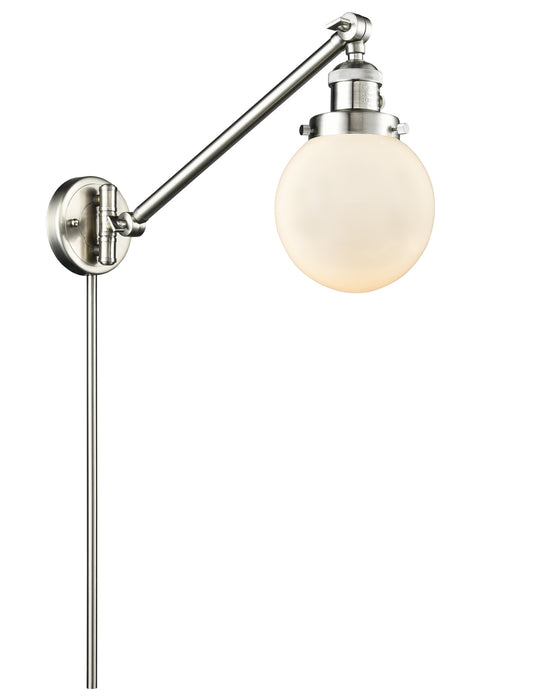 Innovations 237-SN-G201-6 One Light Swing Arm Lamp, Brushed Satin Nickel