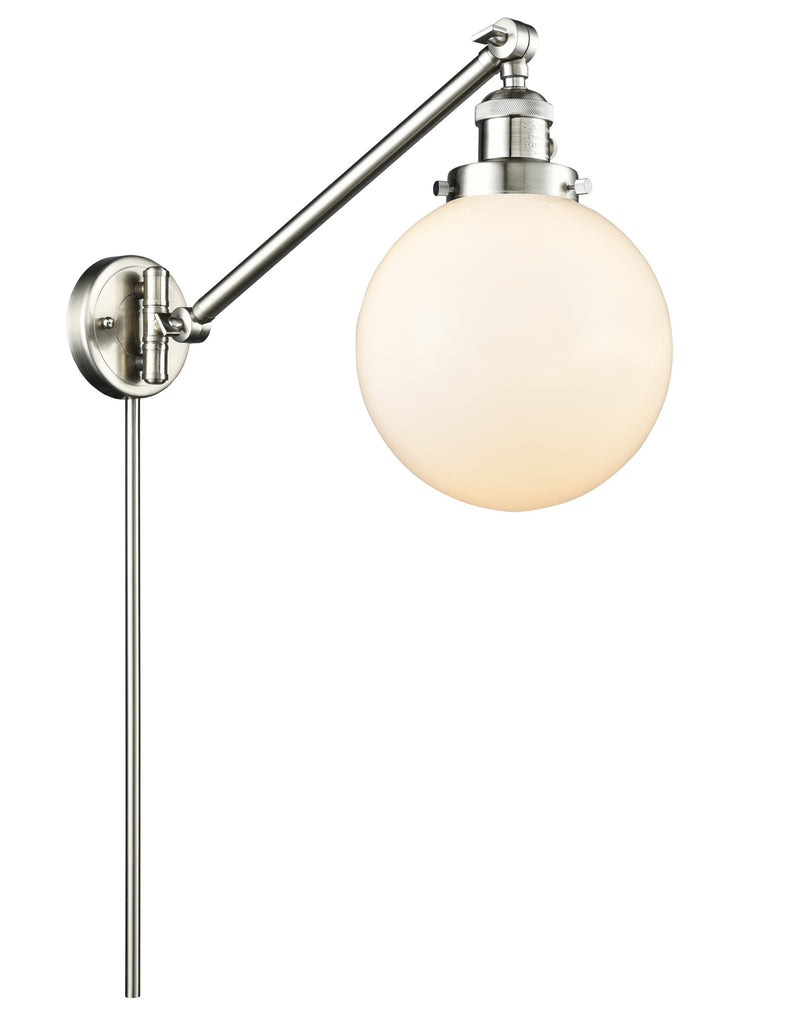 Innovations 237-SN-G201-8 One Light Swing Arm Lamp, Brushed Satin Nickel