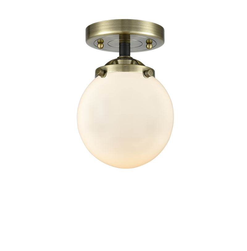 Innovations 284-1C-BAB-G201-6 One Light Semi-Flush Mount, Black Antique Brass