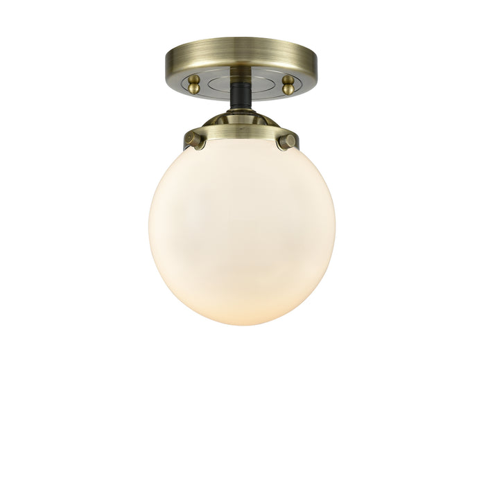 Innovations 284-1C-BAB-G201-6 One Light Semi-Flush Mount, Black Antique Brass