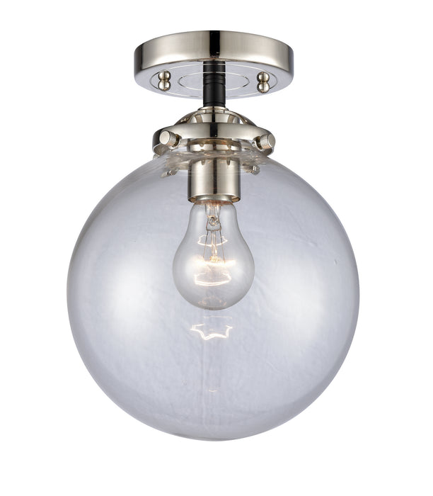 Innovations 284-1C-BPN-G202-8 One Light Semi-Flush Mount, Black Polished Nickel