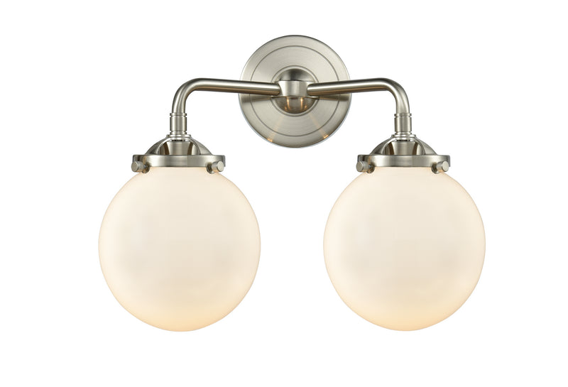 Innovations 284-2W-SN-G201-6 Two Light Bath Vanity, Brushed Satin Nickel