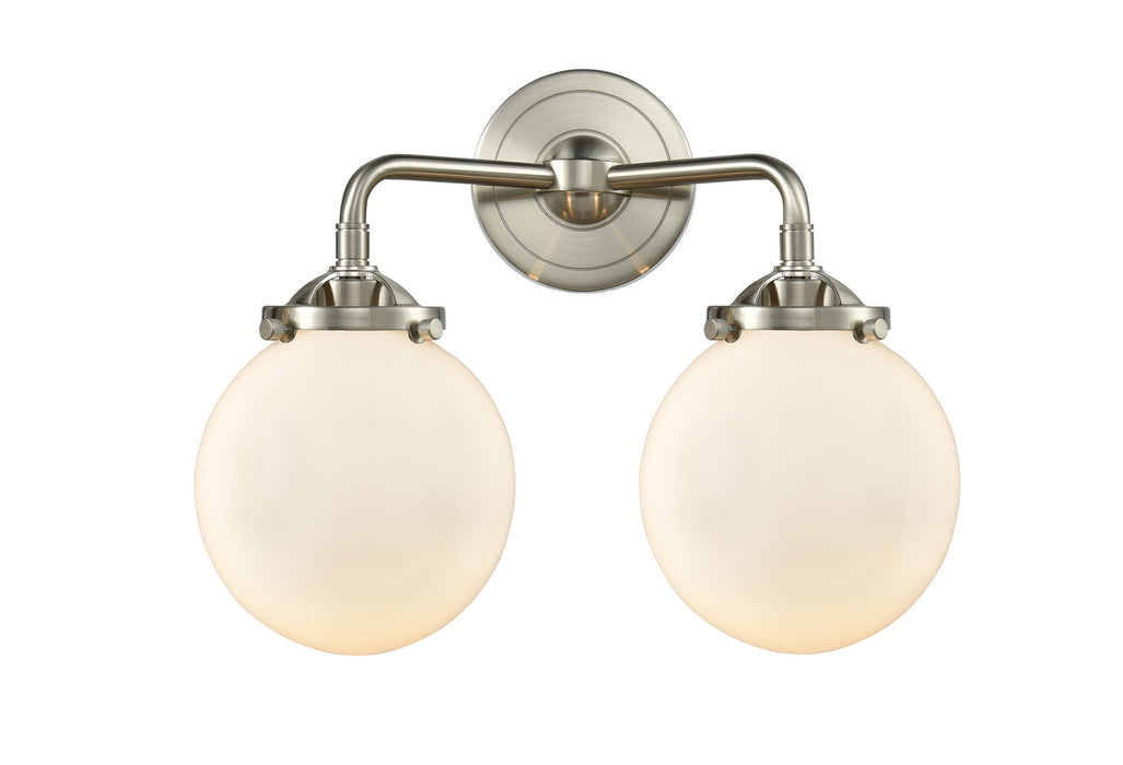 Innovations 284-2W-SN-G201-6 Two Light Bath Vanity, Brushed Satin Nickel