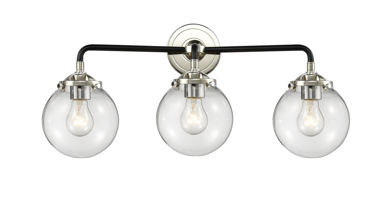 Innovations 284-3W-BPN-G202-6 Three Light Bath Vanity, Black Polished Nickel