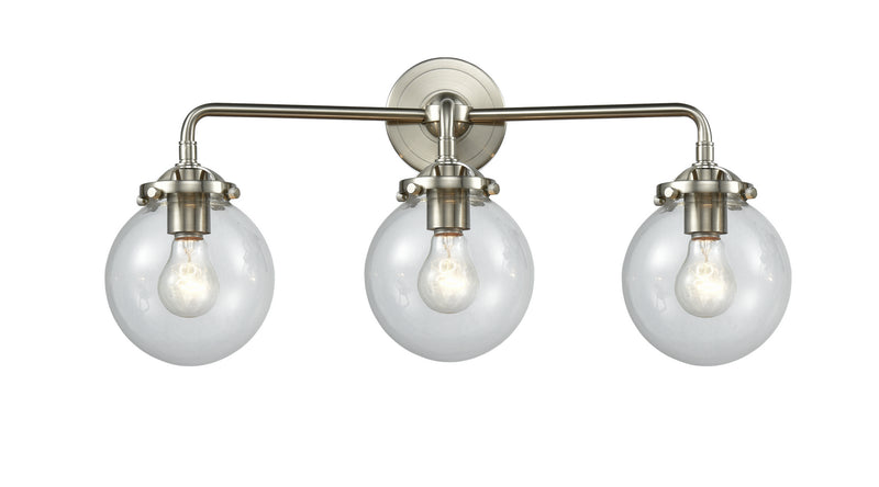 Innovations 284-3W-SN-G202-6 Three Light Bath Vanity, Brushed Satin Nickel