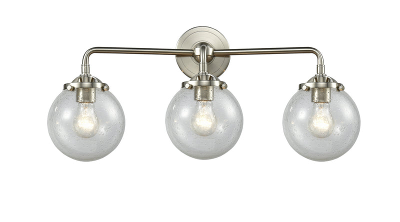 Innovations 284-3W-SN-G204-6 Three Light Bath Vanity, Brushed Satin Nickel