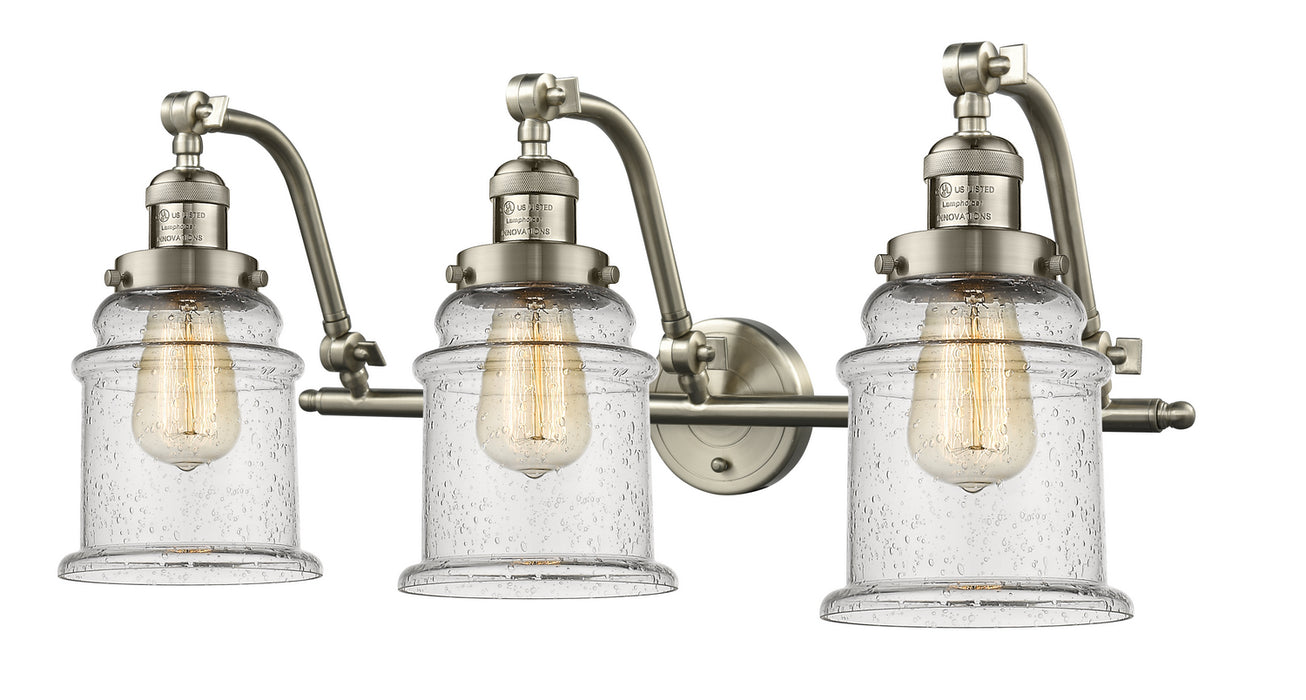 Innovations 515-3W-SN-G184 Three Light Bath Vanity, Brushed Satin Nickel