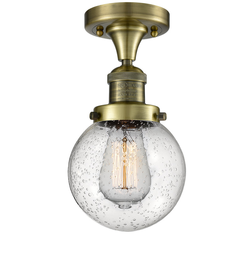 Innovations 517-1CH-AB-G204-6 One Light Semi-Flush Mount, Antique Brass