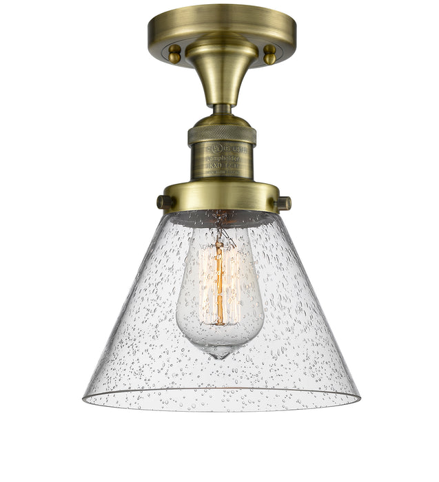 Innovations 517-1CH-AB-G44 One Light Semi-Flush Mount, Antique Brass
