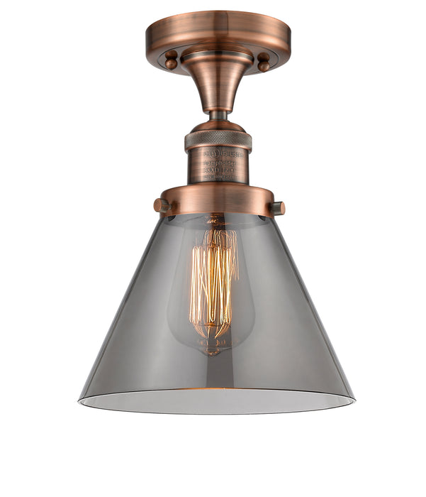 Innovations 517-1CH-AC-G43-LED LED Semi-Flush Mount, Antique Copper