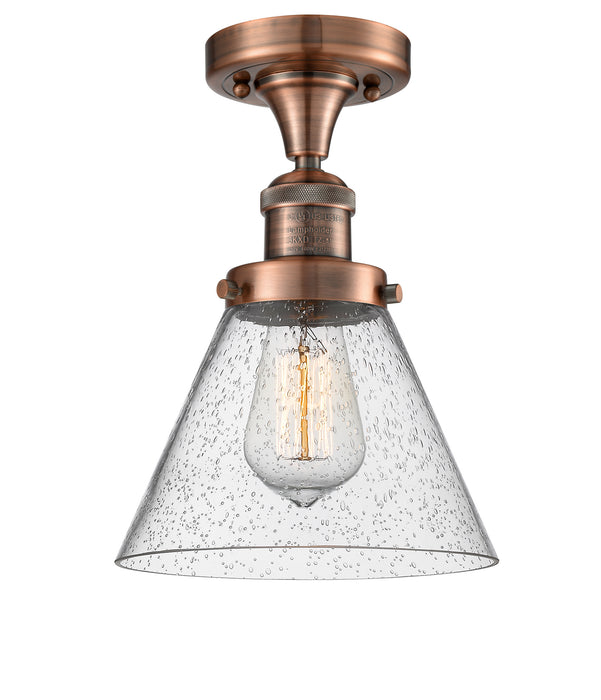 Innovations 517-1CH-AC-G44-LED LED Semi-Flush Mount, Antique Copper