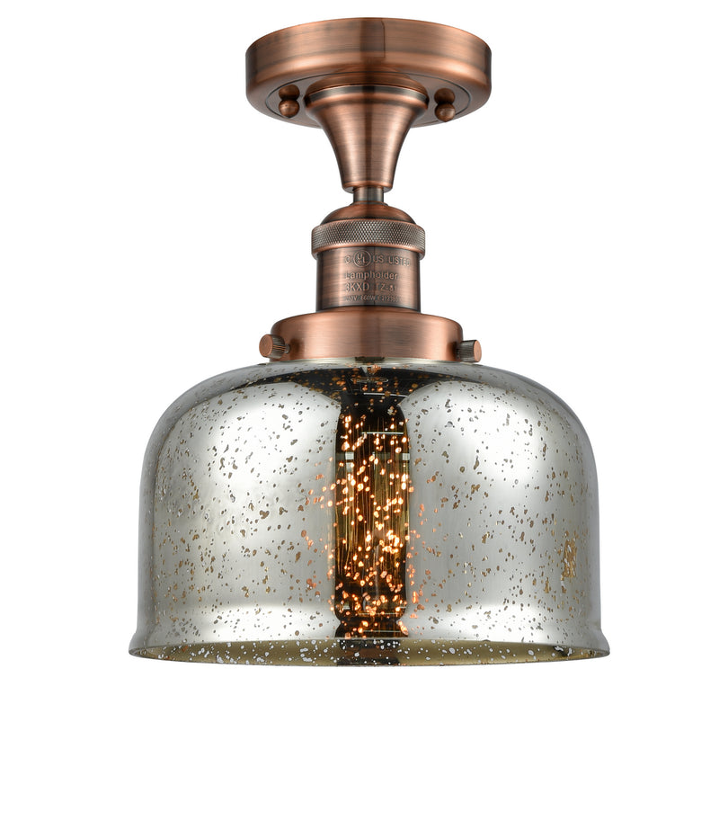 Innovations 517-1CH-AC-G78 One Light Semi-Flush Mount, Antique Copper
