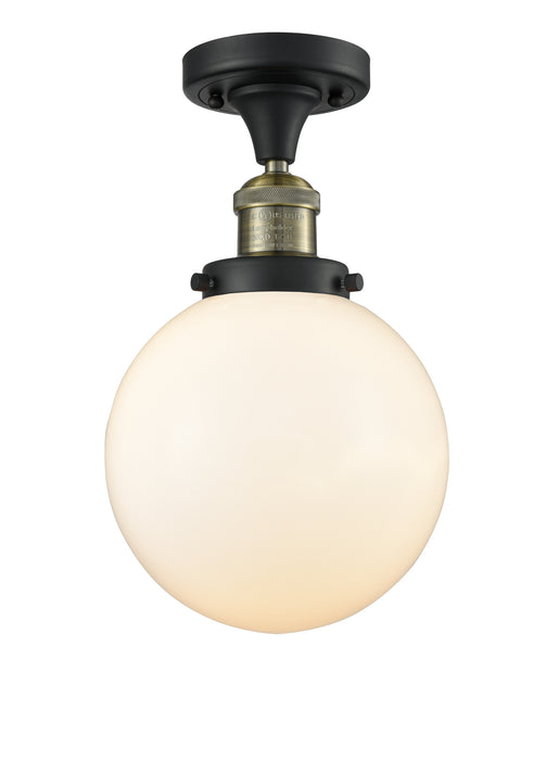 Innovations 517-1CH-BAB-G201-8 One Light Semi-Flush Mount, Black Antique Brass