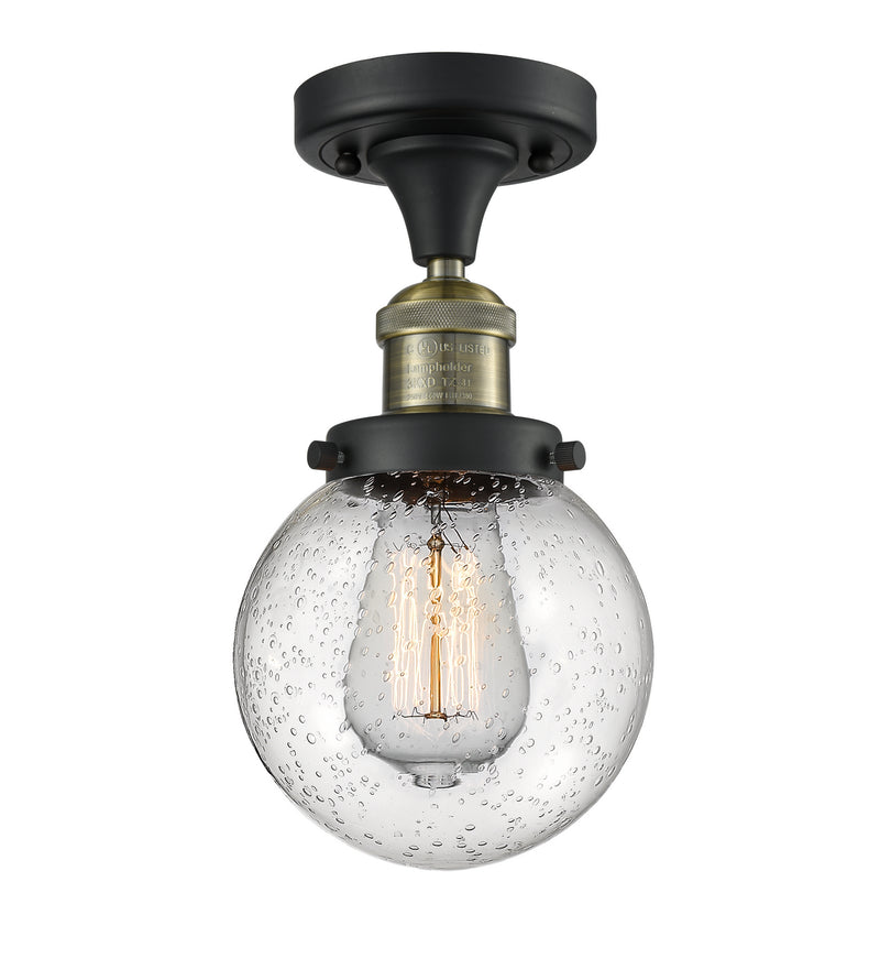 Innovations 517-1CH-BAB-G204-6 One Light Semi-Flush Mount, Black Antique Brass