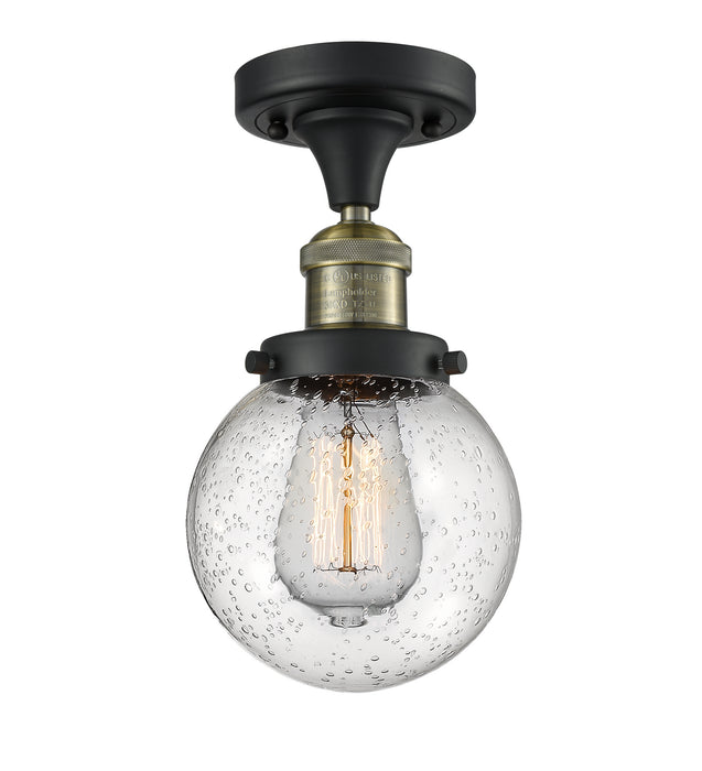 Innovations 517-1CH-BAB-G204-6-LED LED Semi-Flush Mount, Black Antique Brass