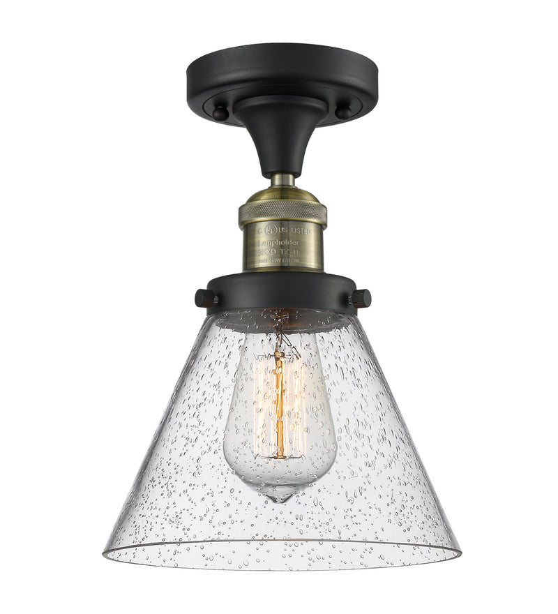 Innovations 517-1CH-BAB-G44 One Light Semi-Flush Mount, Black Antique Brass