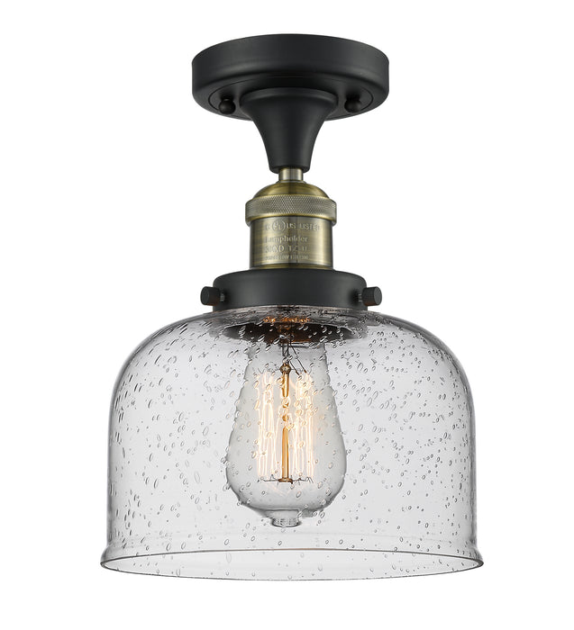 Innovations 517-1CH-BAB-G74 One Light Semi-Flush Mount, Black Antique Brass