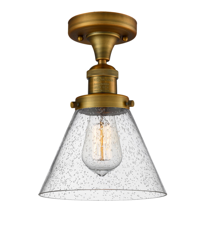 Innovations 517-1CH-BB-G44 One Light Semi-Flush Mount, Brushed Brass