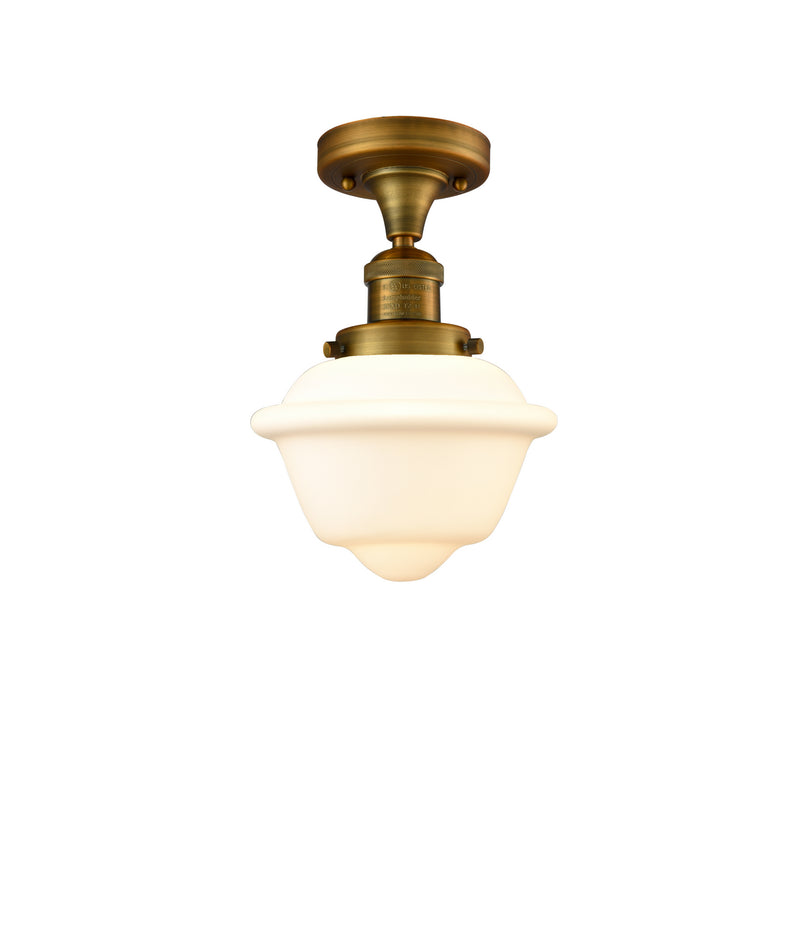 Innovations 517-1CH-BB-G531 One Light Semi-Flush Mount, Brushed Brass