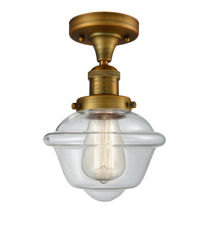 Innovations 517-1CH-BB-G532 One Light Semi-Flush Mount, Brushed Brass