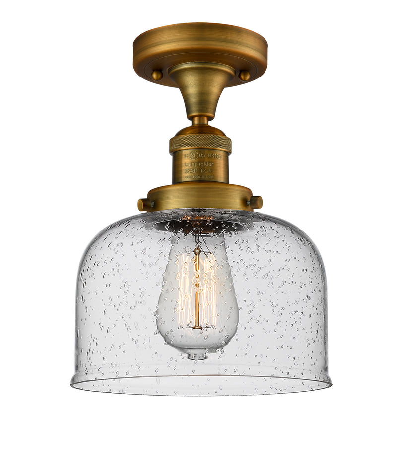 Innovations 517-1CH-BB-G74 One Light Semi-Flush Mount, Brushed Brass