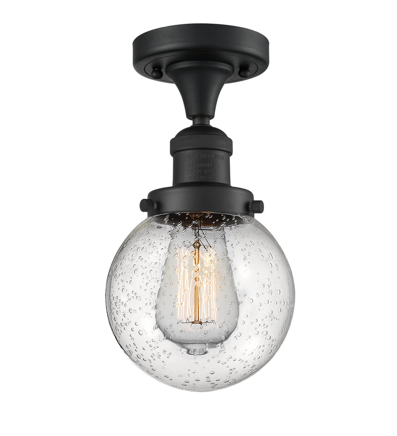 Innovations 517-1CH-BK-G204-6 One Light Semi-Flush Mount, Matte Black