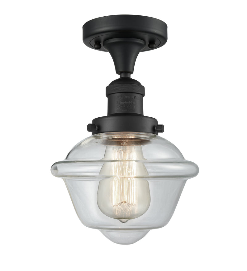 Innovations 517-1CH-BK-G532 One Light Semi-Flush Mount, Matte Black