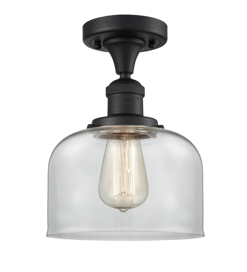 Innovations 517-1CH-BK-G72 One Light Semi-Flush Mount, Matte Black