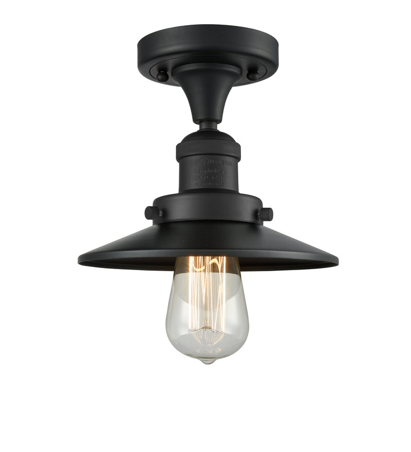 Innovations 517-1CH-BK-M6 One Light Semi-Flush Mount, Matte Black
