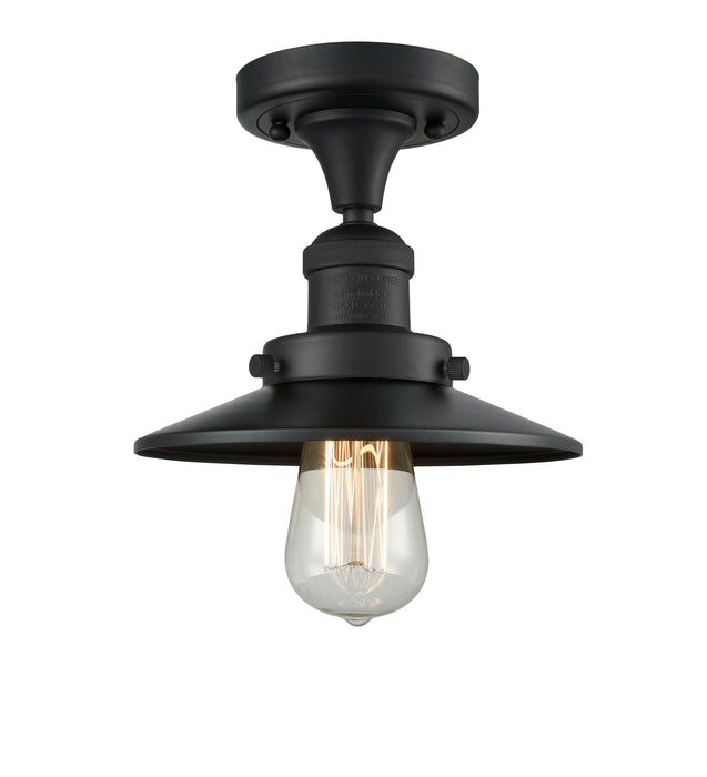 Innovations 517-1CH-BK-M6 One Light Semi-Flush Mount, Matte Black