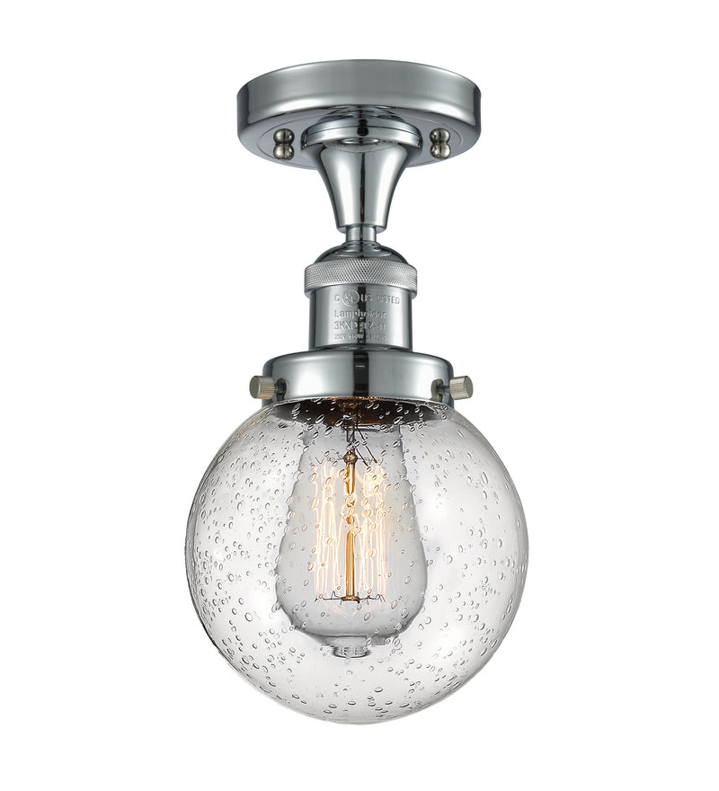Innovations 517-1CH-PC-G204-6 One Light Semi-Flush Mount, Polished Chrome