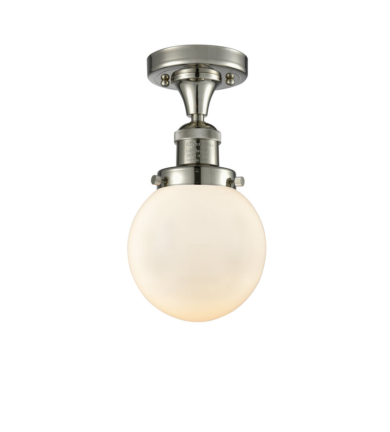 Innovations 517-1CH-PN-G201-6 One Light Semi-Flush Mount, Polished Nickel