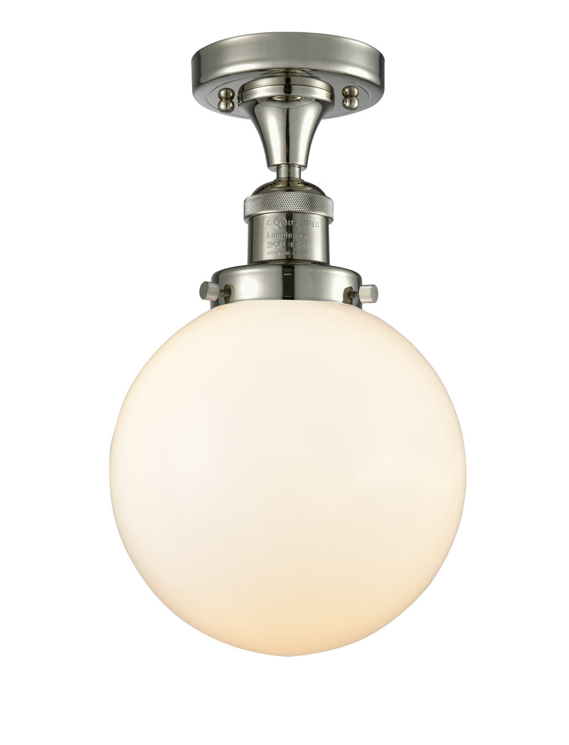 Innovations 517-1CH-PN-G201-8 One Light Semi-Flush Mount, Polished Nickel