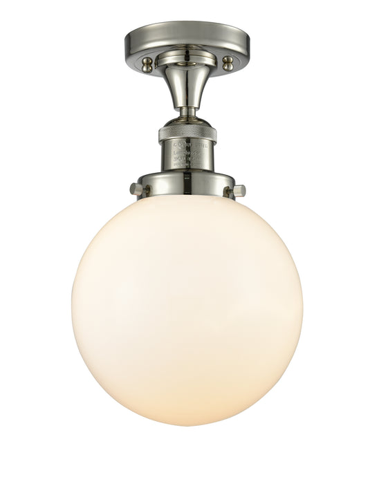 Innovations 517-1CH-PN-G201-8 One Light Semi-Flush Mount, Polished Nickel