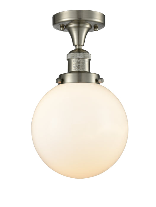 Innovations 517-1CH-SN-G201-8 One Light Semi-Flush Mount, Brushed Satin Nickel