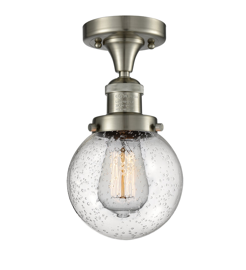 Innovations 517-1CH-SN-G204-6-LED LED Semi-Flush Mount, Brushed Satin Nickel