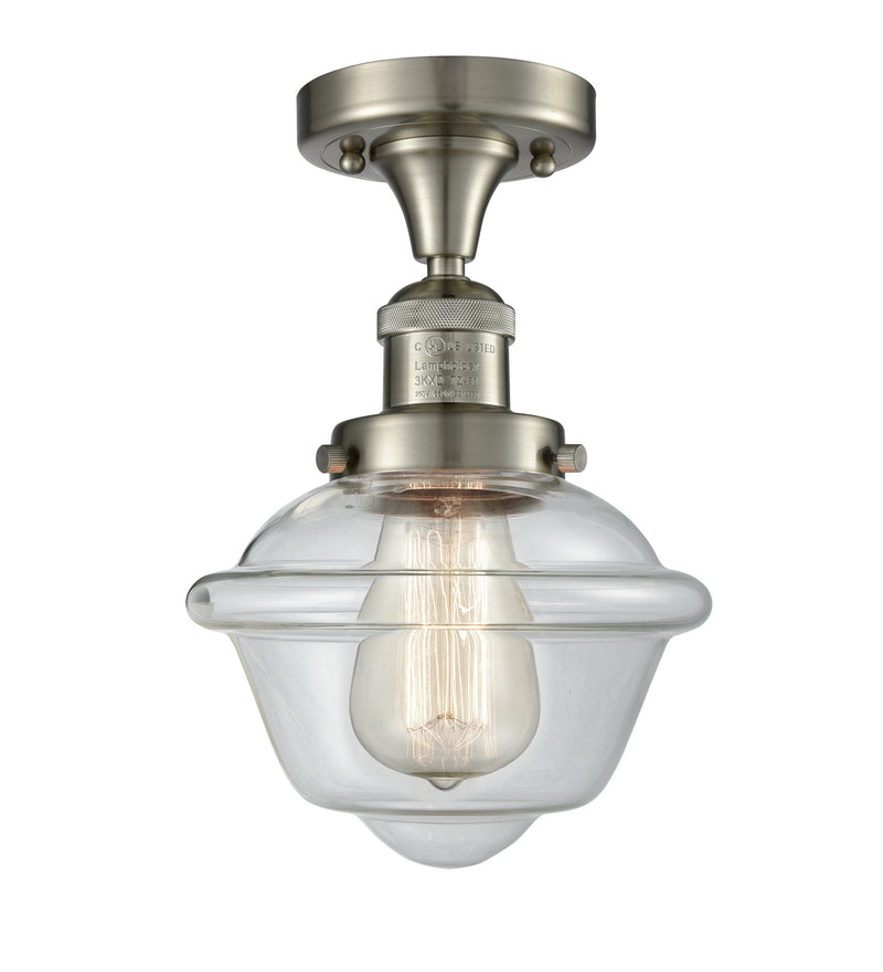 Innovations 517-1CH-SN-G532 One Light Semi-Flush Mount, Brushed Satin Nickel