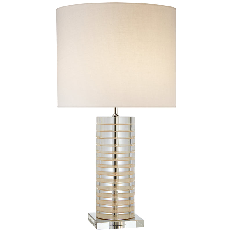 Visual Comfort Signature KS 3945CG/CRE-L One Light Table Lamp, Crystal with Cream