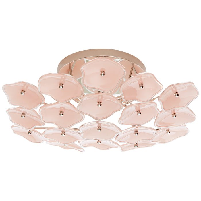 Visual Comfort Signature KS 4065PN-BLS Three Light Flush Mount, Polished Nickel