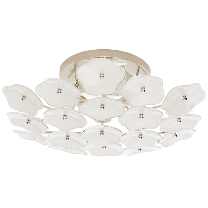 Visual Comfort Signature KS 4065PN-CRE Three Light Flush Mount, Polished Nickel
