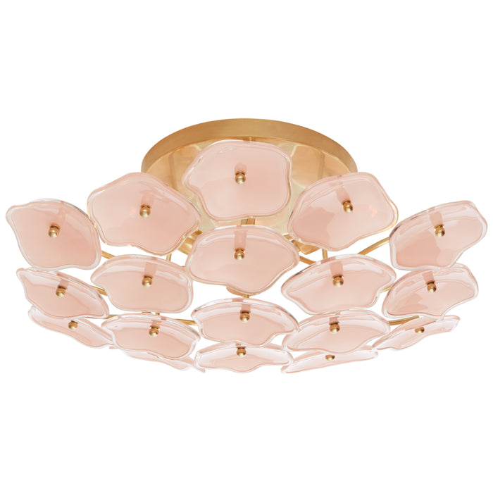 Visual Comfort Signature KS 4065SB-BLS Three Light Flush Mount, Soft Brass