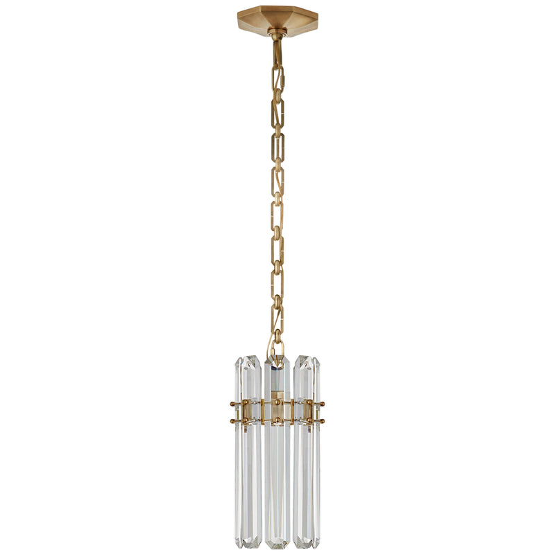Visual Comfort Signature ARN 5123HAB-CG One Light Pendant, Hand-Rubbed Antique Brass