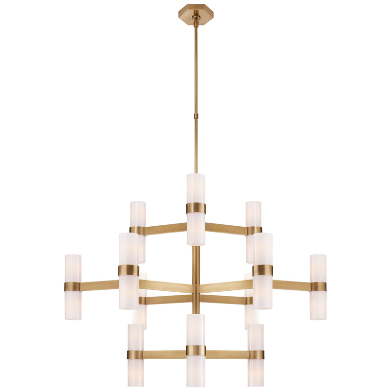 Visual Comfort Signature ARN 5272HAB-WG 24 Light Chandelier, Hand-Rubbed Antique Brass