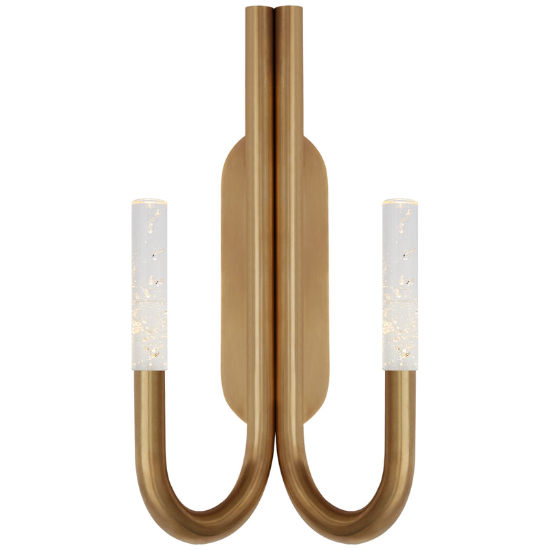 Visual Comfort Signature KW 2283AB-SG LED Wall Sconce, Antique-Burnished Brass