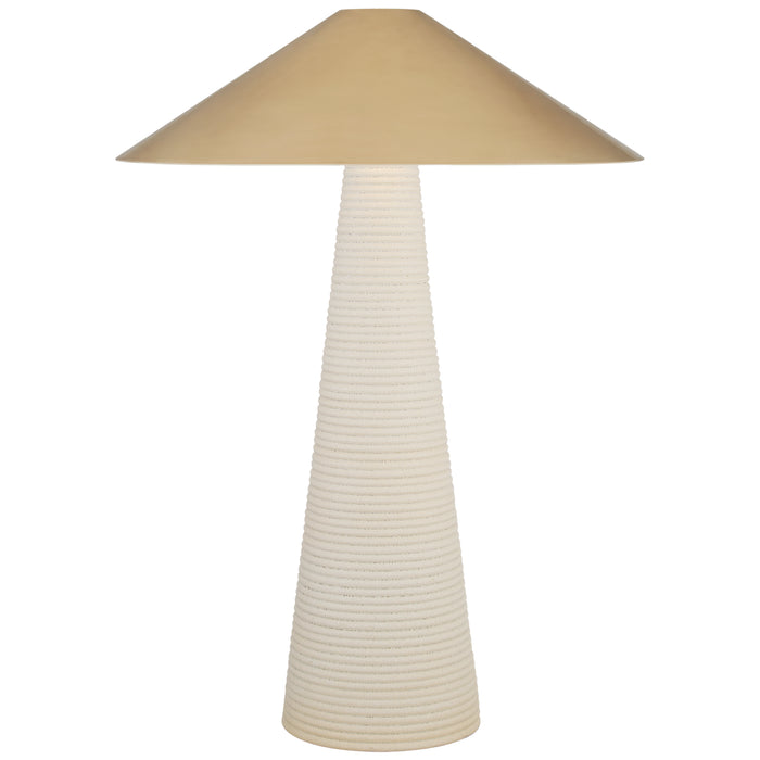 Visual Comfort Signature KW 3661PRW-AB Two Light Table Lamp, Porous White Porcelain