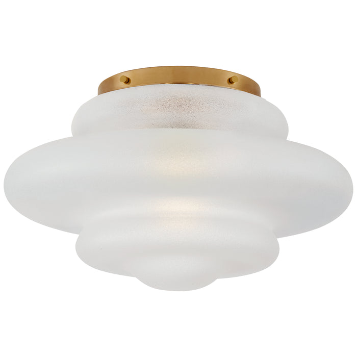 Visual Comfort Signature KW 4271AB-VG One Light Flush Mount, Antique-Burnished Brass