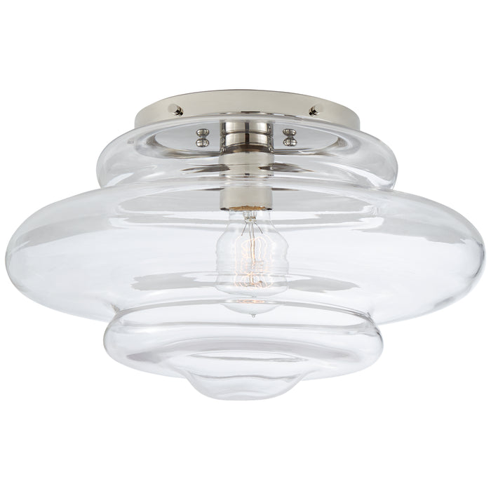 Visual Comfort Signature KW 4271PN-CG One Light Flush Mount, Polished Nickel