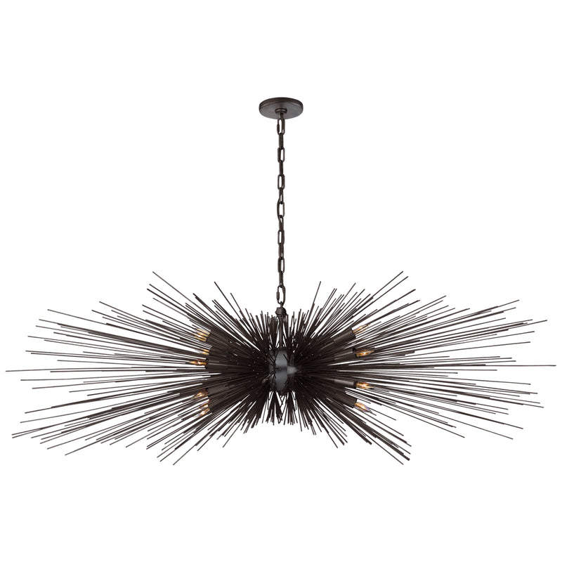 Visual Comfort Signature KW 5182AI 16 Light Chandelier, Aged Iron