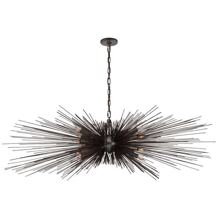 Visual Comfort Signature KW 5182AI 16 Light Chandelier, Aged Iron