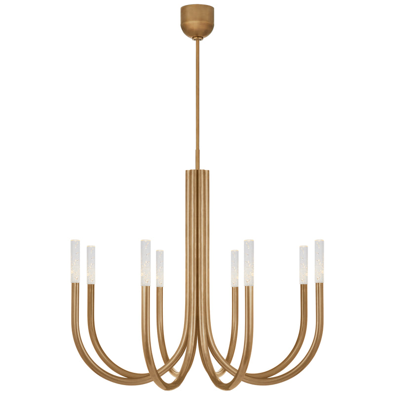 Visual Comfort Signature KW 5581AB-SG LED Chandelier, Antique-Burnished Brass